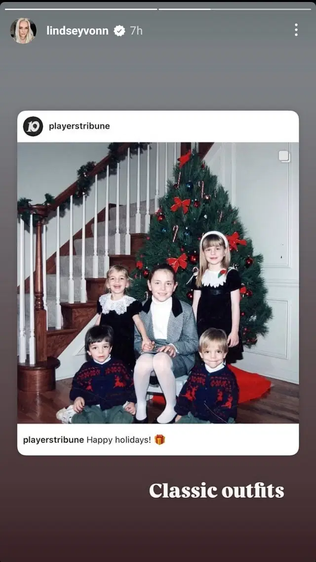 Lindsey Vonn Shares Heartfelt Reaction to Childhood Christmas Photo with Siblings